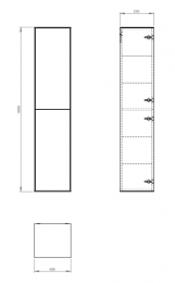 Stranska omarica TITAN 180, 2 vratni krili