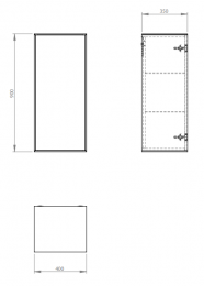 Stranska omarica TITAN 90, 1 vratno krilo