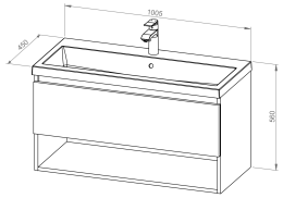 Unterschrank BASIC PLUS 100 mit Waschbecken