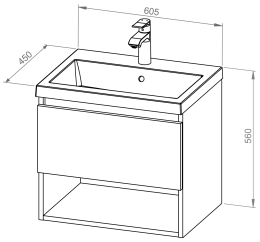 Unterschrank BASIC PLUS 60 mit Waschbecken