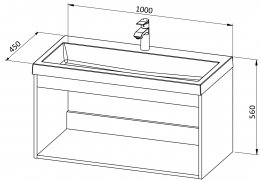 Unterschrank BASIC 100 mit Waschbecken*