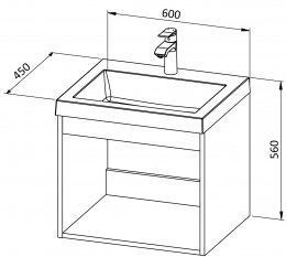 Unterschrank BASIC 60 mit Waschbecken