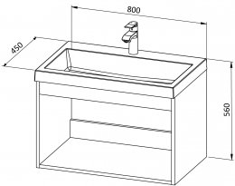 Unterschrank BASIC 80 mit Waschbecken