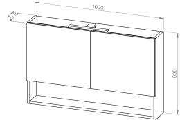 Hängeschrank BASIC PLUS 100 mit Spiegel