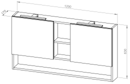 Hängeschrank BASIC PLUS 120 mit Spiegel