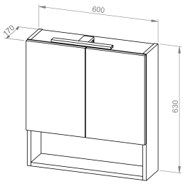Hängeschrank BASIC PLUS 60 mit Spiegel