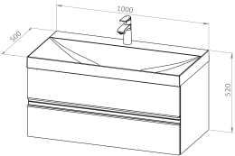 Vanity unit LYRA 100 with basin*