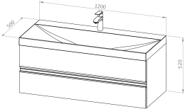 Vanity unit LYRA 120 with basin*