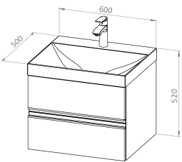 Vanity unit LYRA 60 with basin