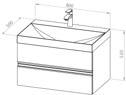 Vanity unit LYRA 80 with basin