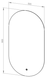 Mirror LYRA 50 with LED ambient lighting and mirror demister